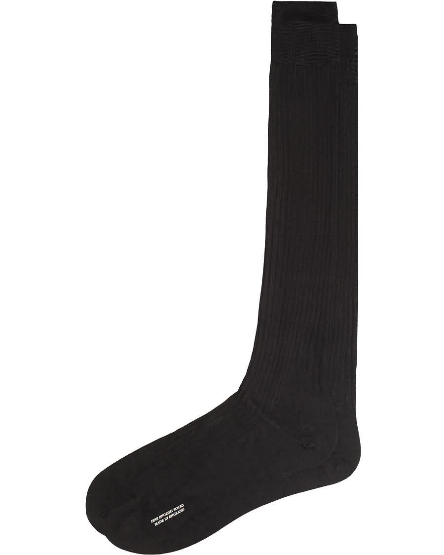 pantherella baffin silk long sock black Lær Virksomhet bfb5i