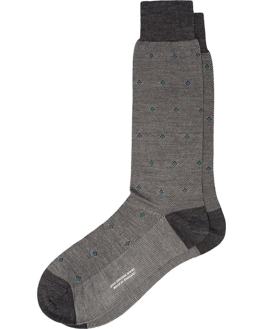 pantherella black escorial wool birdseye diamond sock dark grey Style Rimelig rncg5