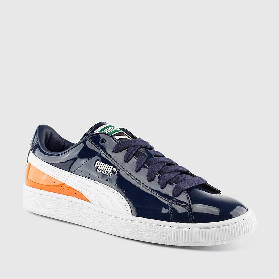 puma basket patent leather menn peacoathvitorange sko På Salg For Engros 8c8kk