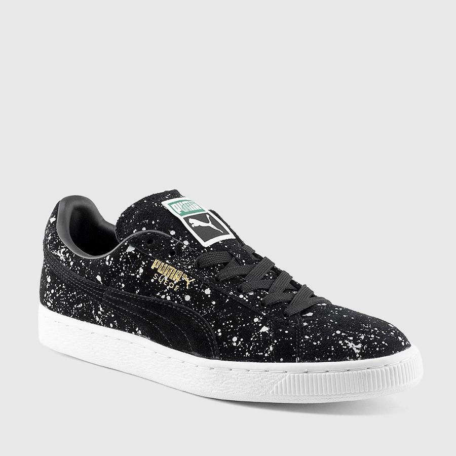 puma suede classic menn svarte splatter sko Fottøy Forhandlere kpn7k