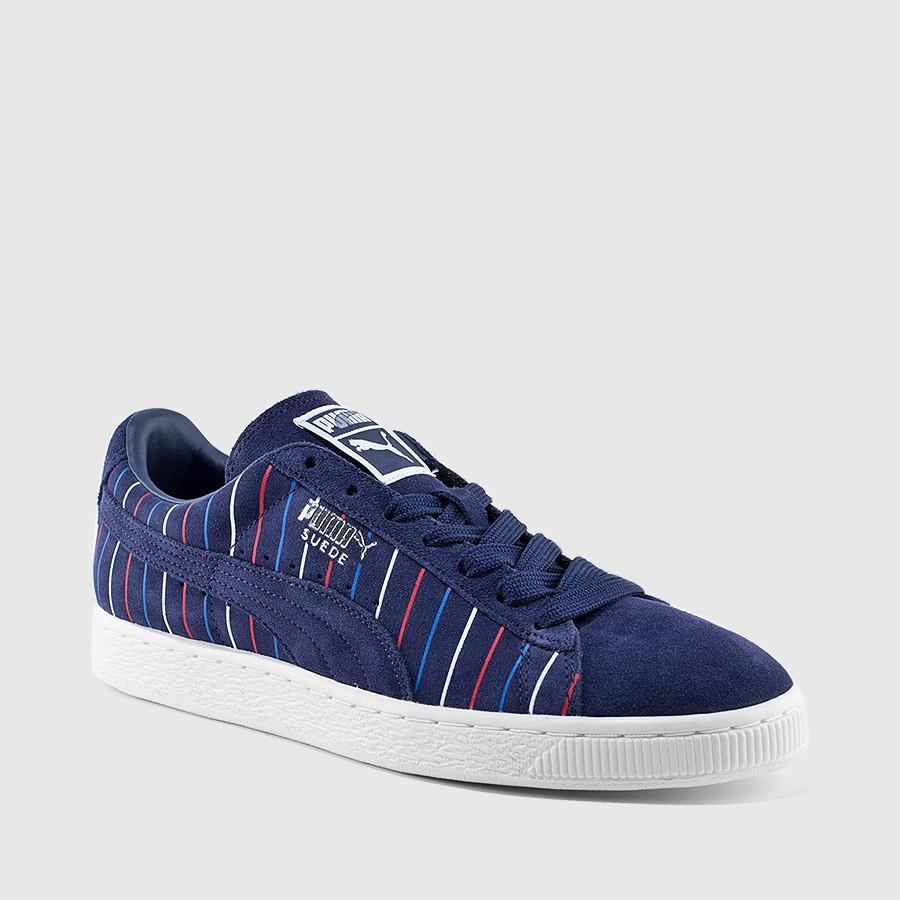 puma suede classic striped menn svartehvit sko Redusert Pris 5p5fw