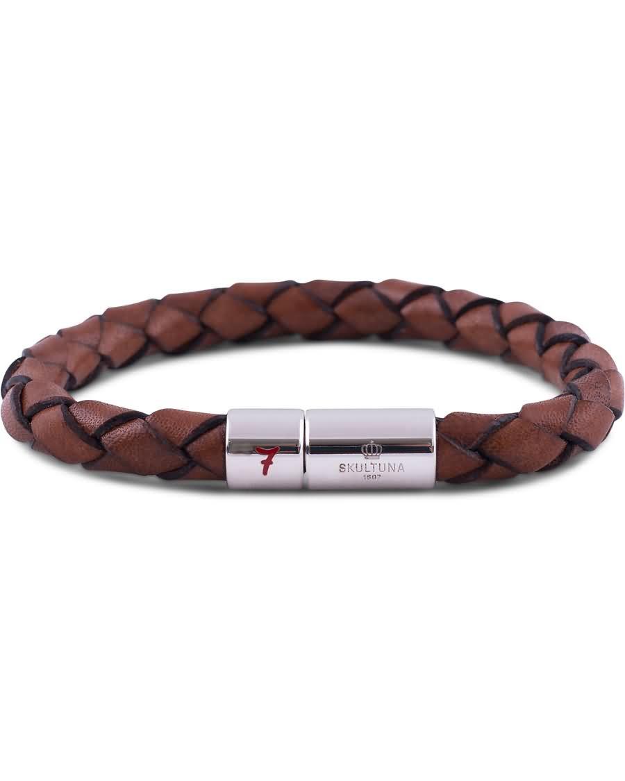 skultuna leather bracelet plaited 7 by lino ieluzzi brown 1y3jo