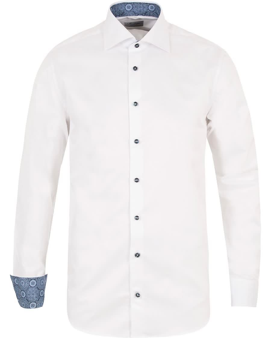 stenströms fitted body contrast shirt white Atmosfære pbo46