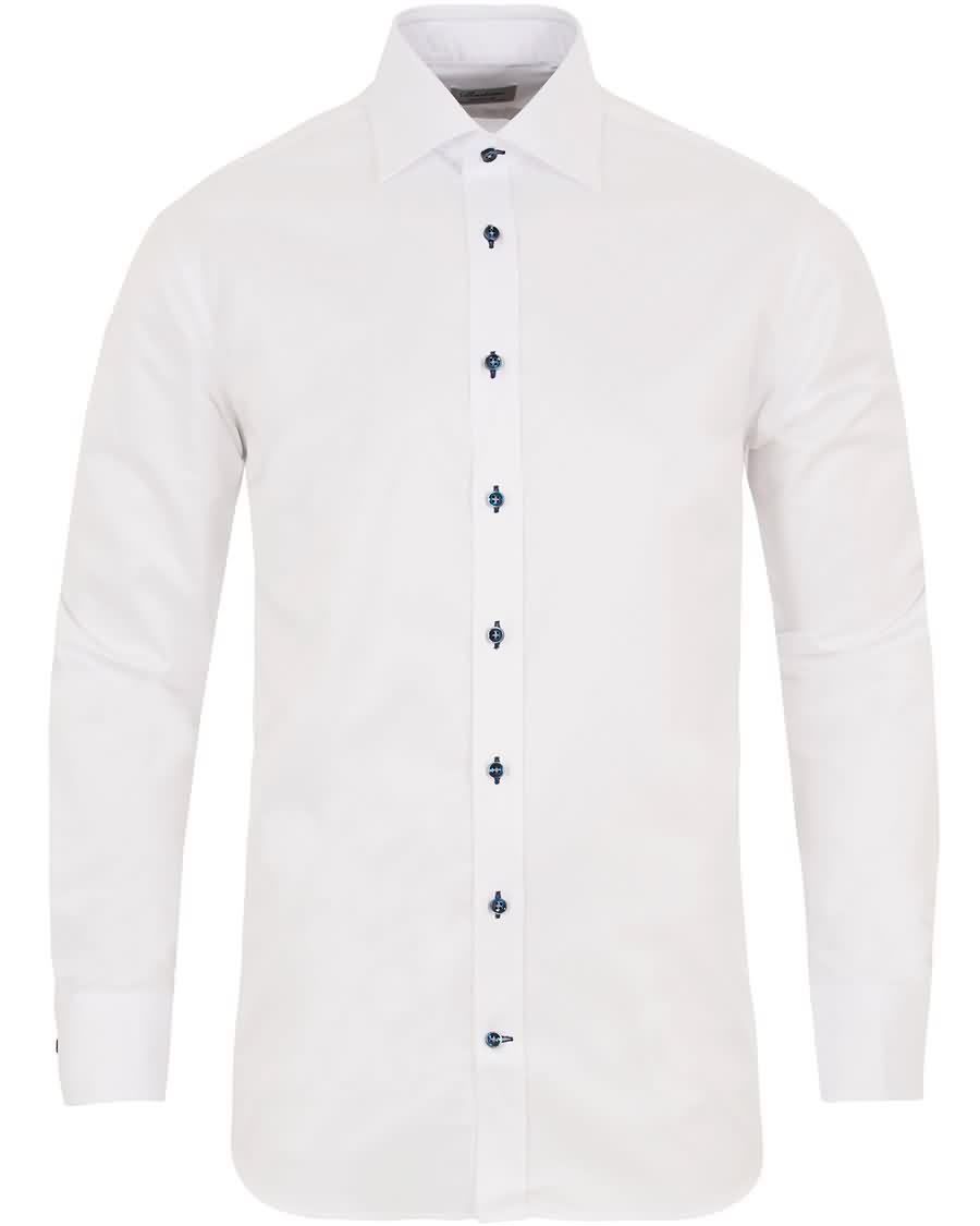 stenströms fitted body plain shirt white På Salg Rimelig qtjfr