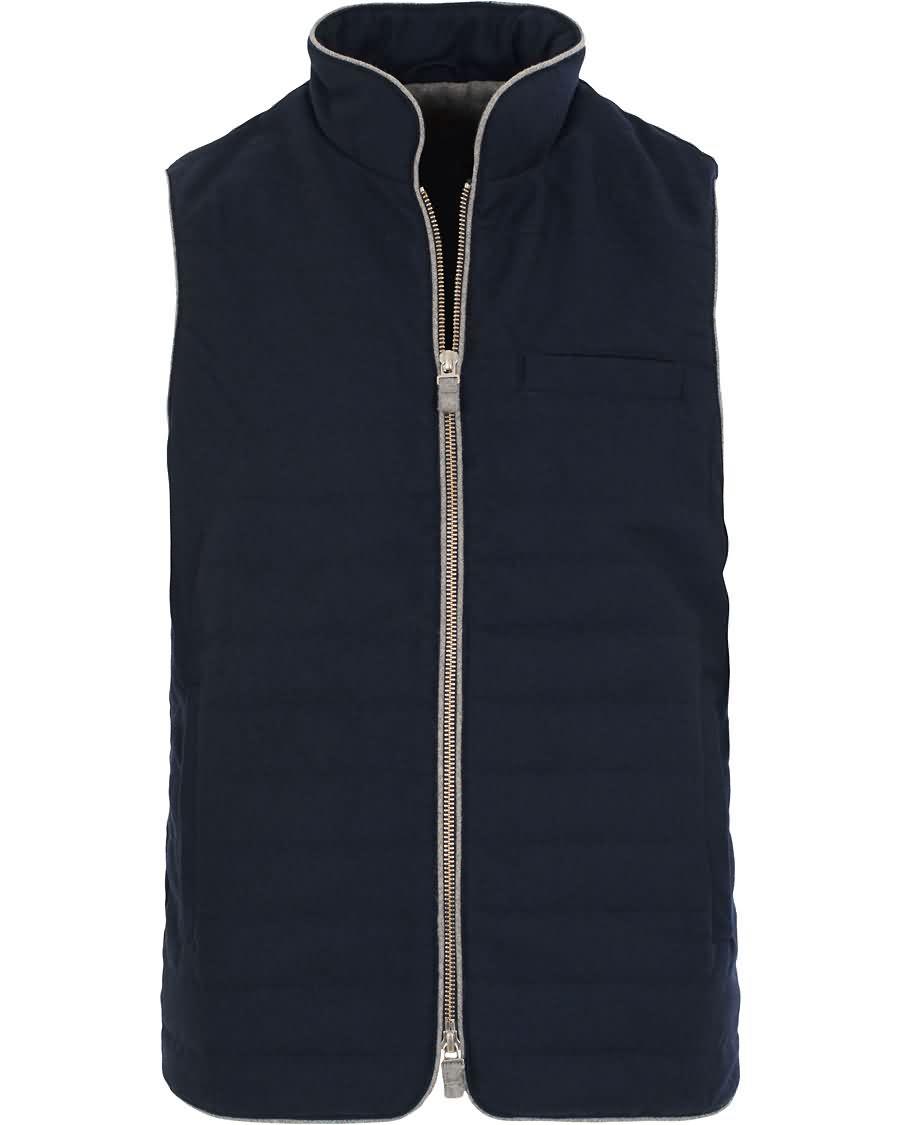 stenströms quilted wool vest navy Vakker Pris 2zkrn