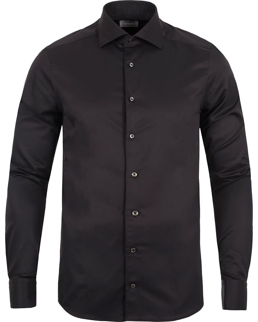 stenströms superslim plain shirt black På Salg Rimelig depln