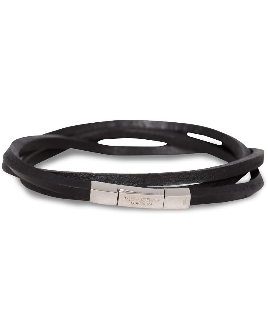 tateossian fettuccine bracelet black 0ak95