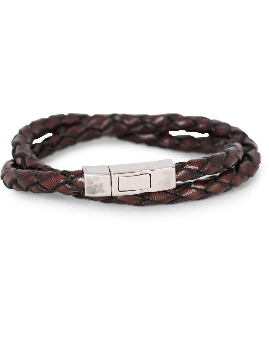 tateossian scoubidou double leather bracelet brown 0j1h3