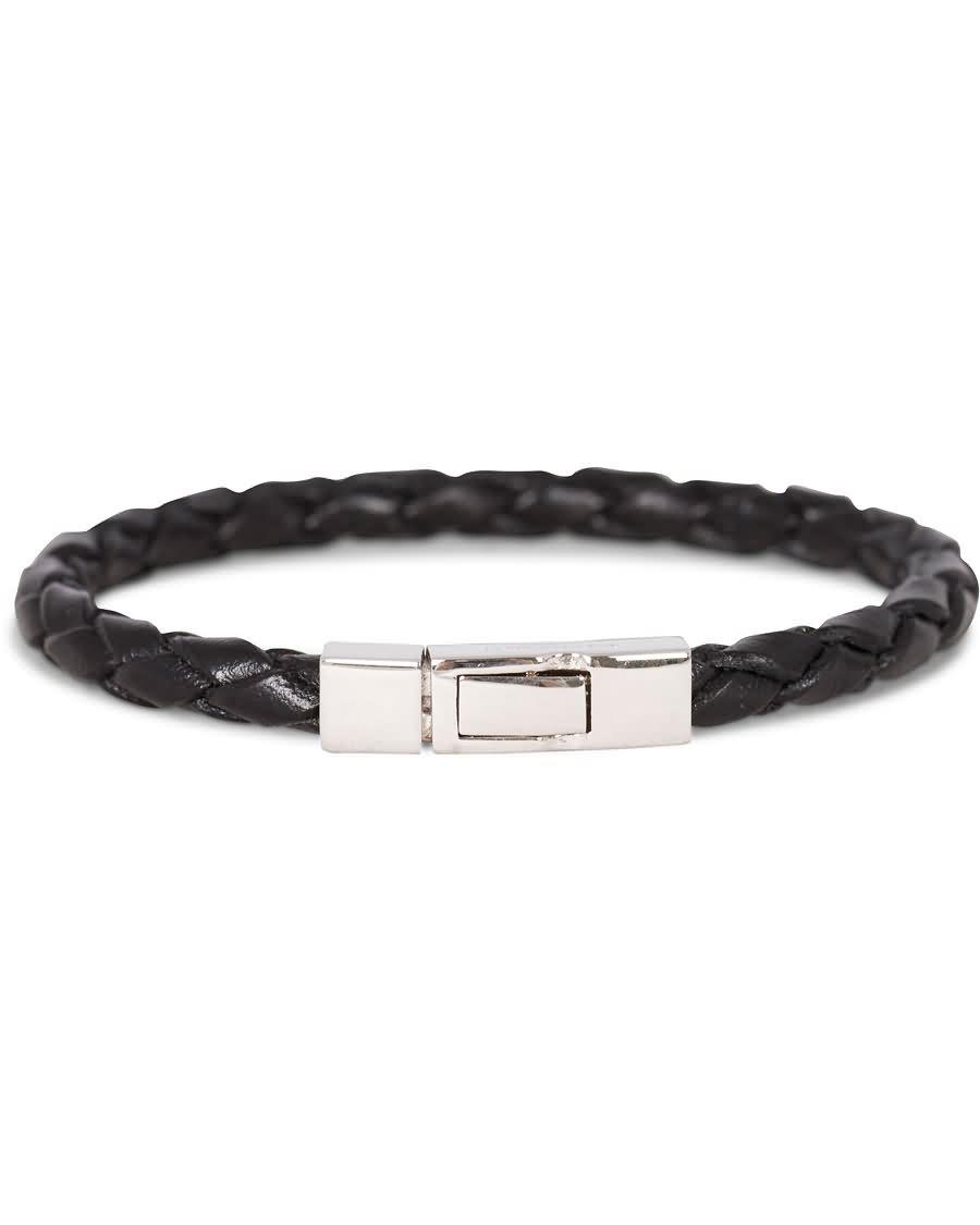 tateossian scoubidou leather bracelet black lw5v3