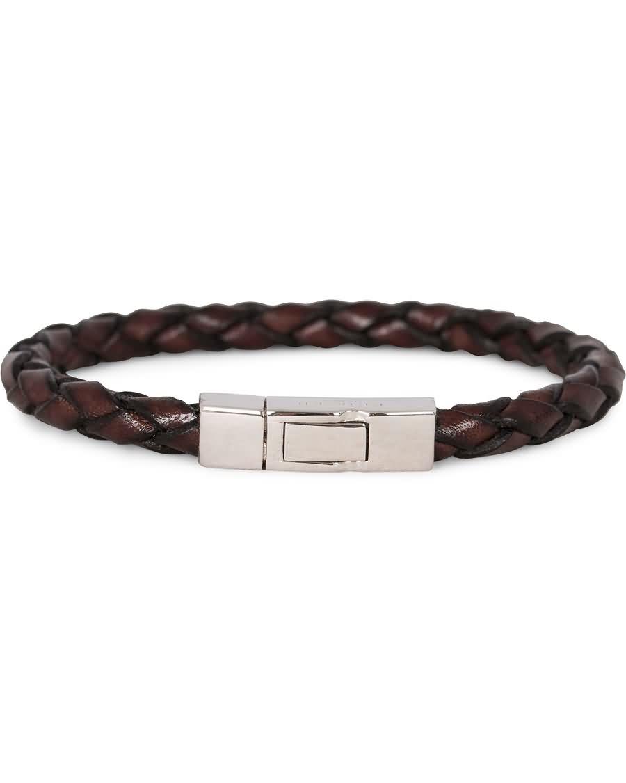 tateossian scoubidou leather bracelet brown eqcdu