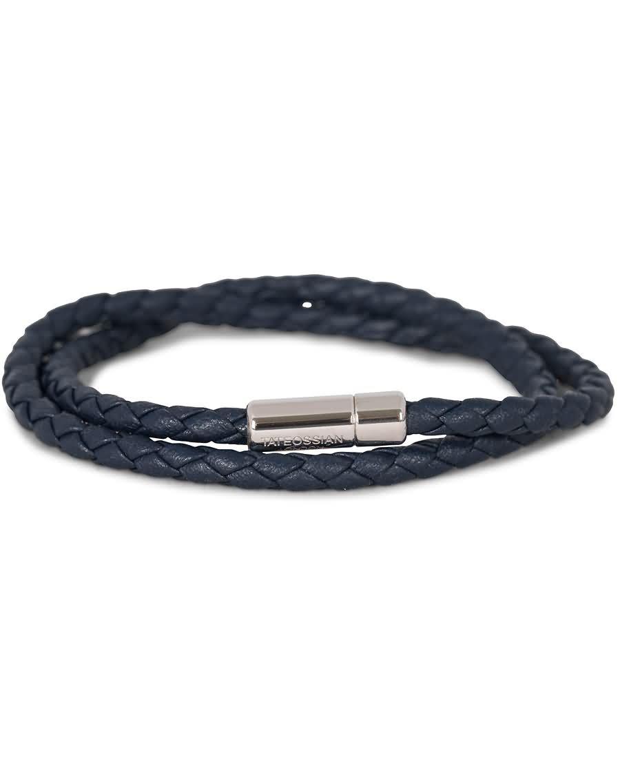 tateossian scoubidou pop leather bracelet navy khdka