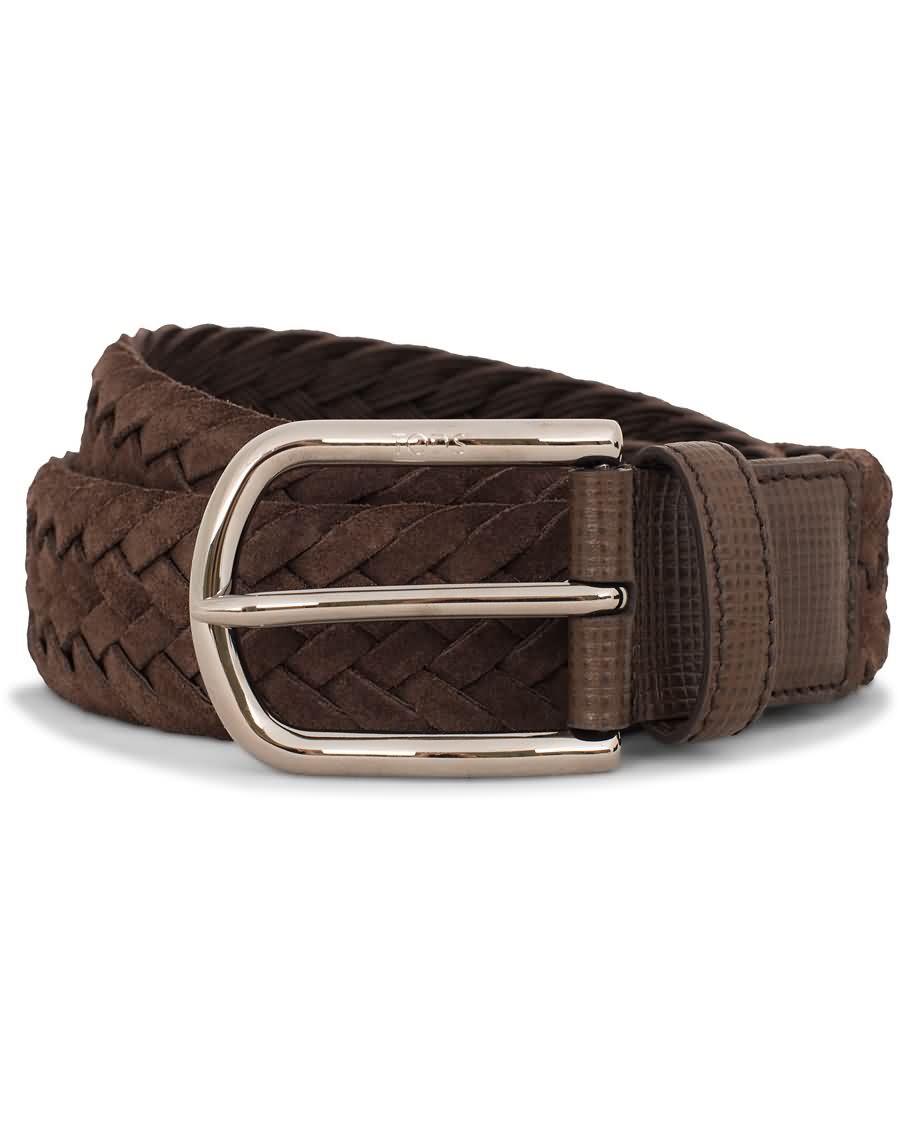 tods intrecio braided suede belt dark brown ly32f