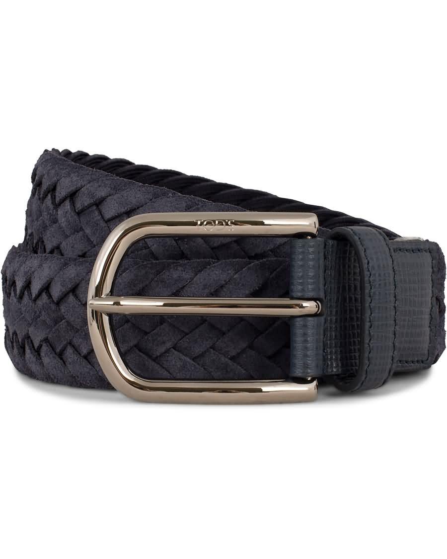 tods intrecio braided suede belt navy i2mtx