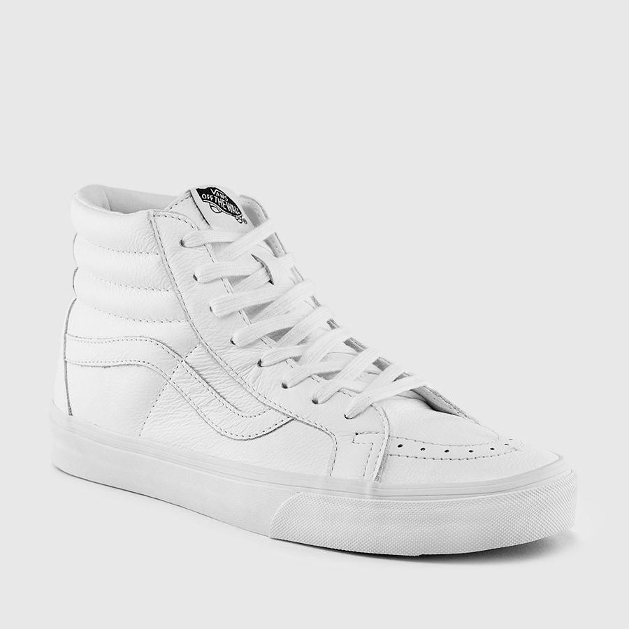 vans sk8 hi reissue premium leather menn hvit sko På Salg Stikkontakt h95ix