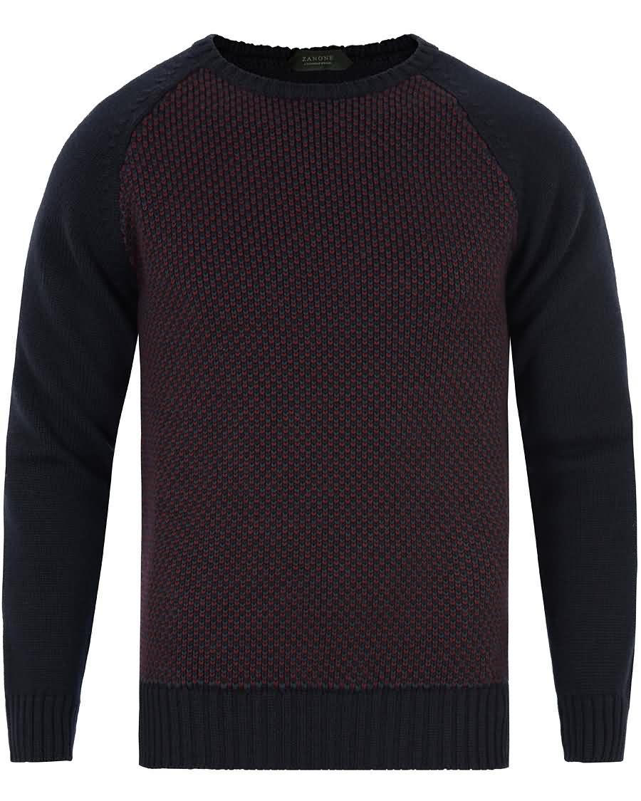 zanone crew neck raglan navybordeaux Nettsted ml20k