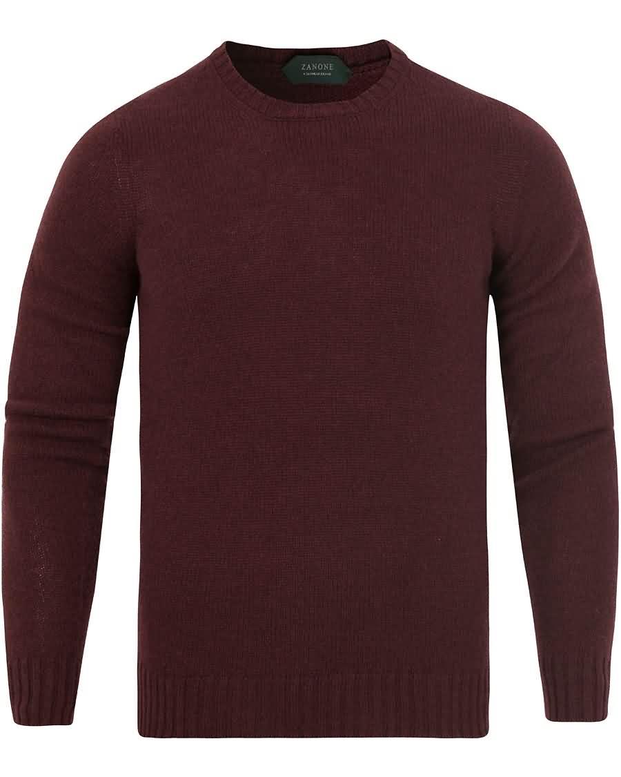 zanone crew neck virgin wool bordeaux red Perfekt p4f48