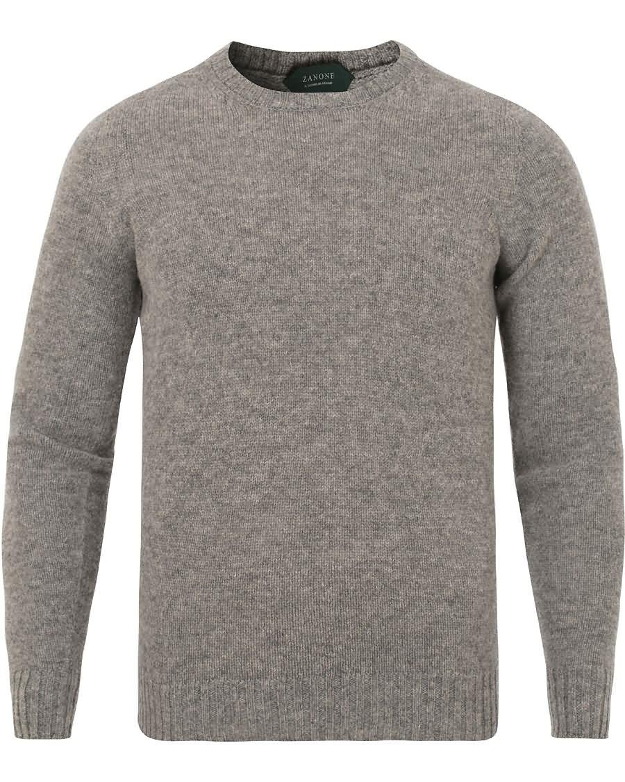 zanone crew neck virgin wool medium grey På Salgsprisen iztj6