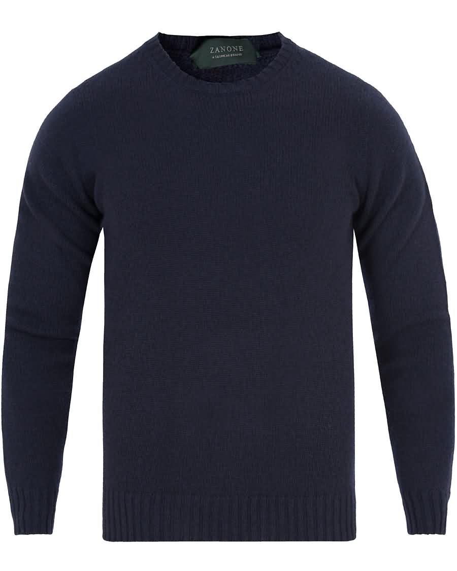 zanone crew neck virgin wool navy Fashion Pris wwuwh