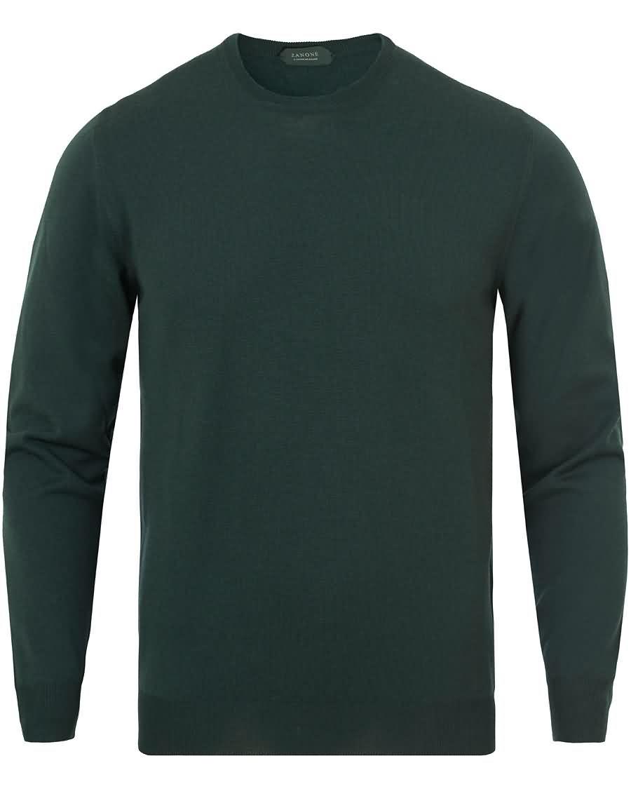 zanone flexwool crew neck racing green På Salg Salg 3xij5