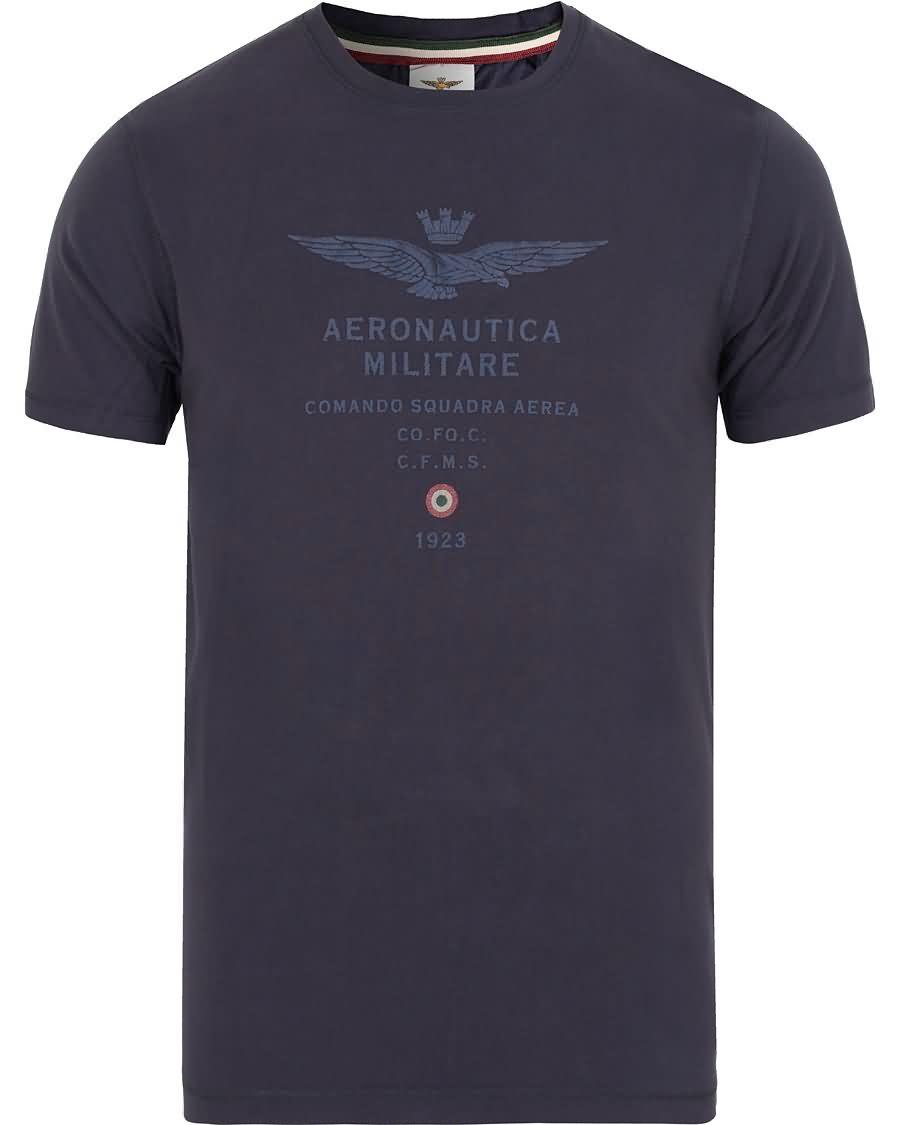 aeronautica ts1336 logo tee navy Null Resultater wssag