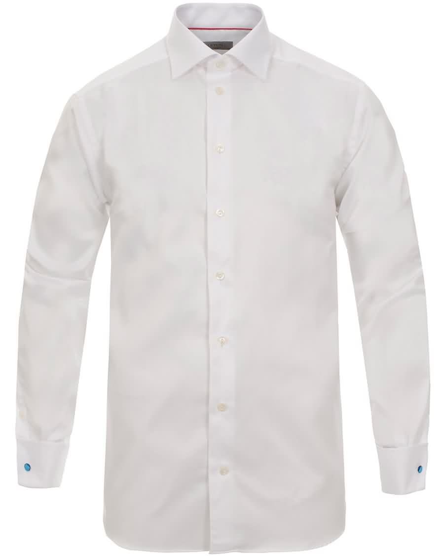 eton slim fit shirt double cuff white Klassisk Salg h8fbf