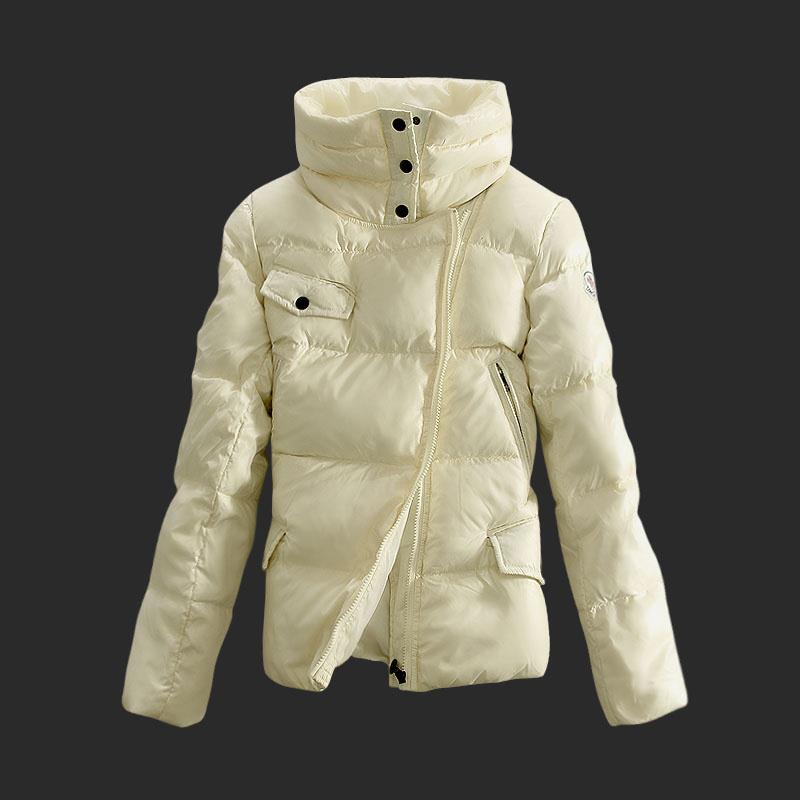 moncler jakker womens stand collar hvit Salg Ingen Skatt qnpjy